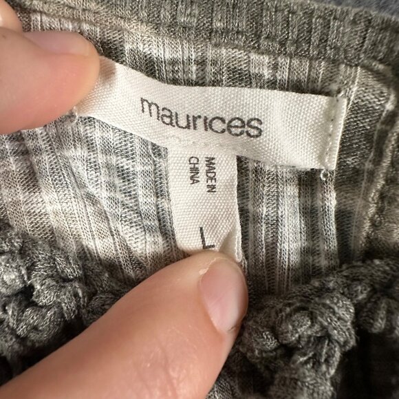 Maurices Womens L Camouflage Halter Top With Crochet Detail Lightweight Blend - Picture 3 of 7